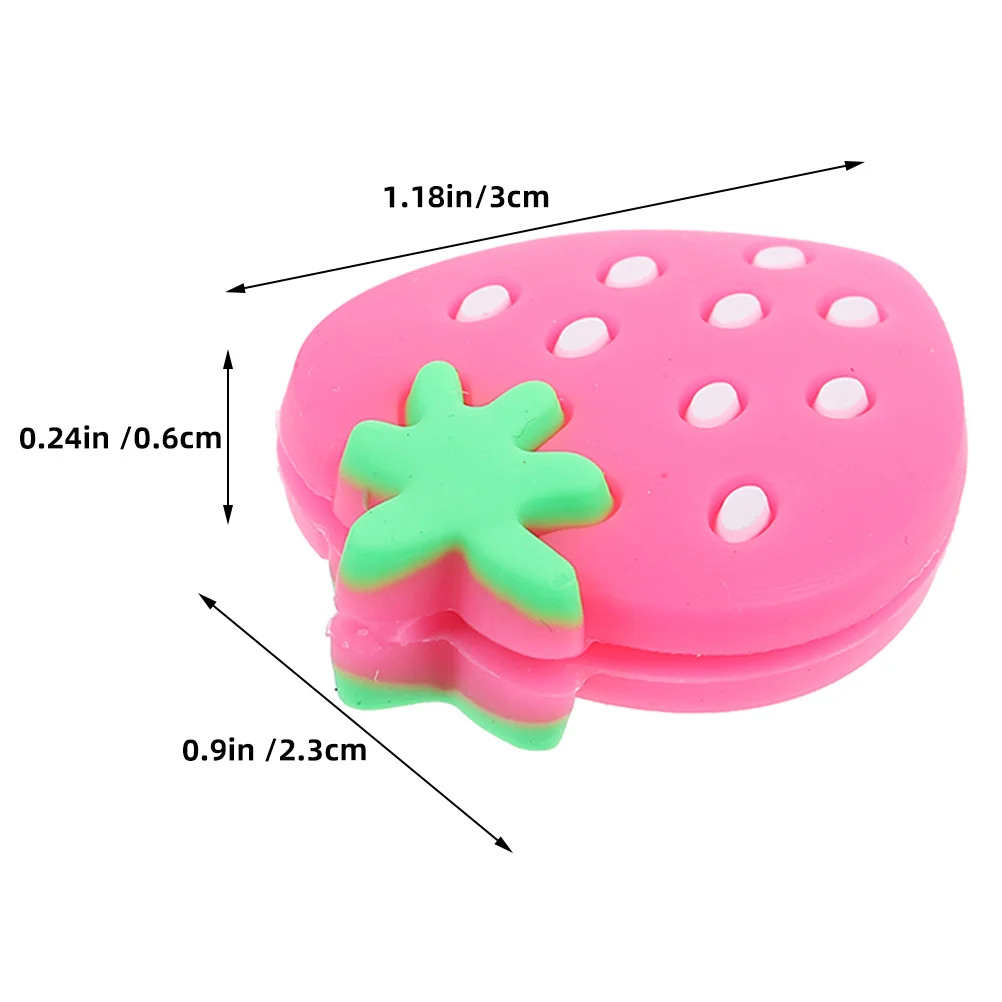 5 قطعة مُخفف التنس سيليكون الفراولة شكل ممتص الصدمات سهلة التركيب الاهتزاز المرطب مضرب تنس ملحق #3