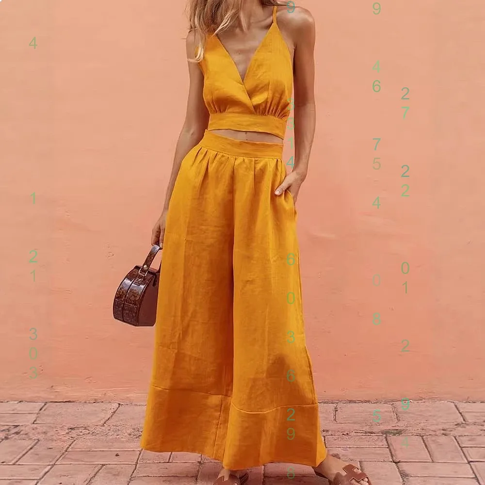 

Summer Women Sleeveless Matching Sets Overall Jumpsuit Playsuit