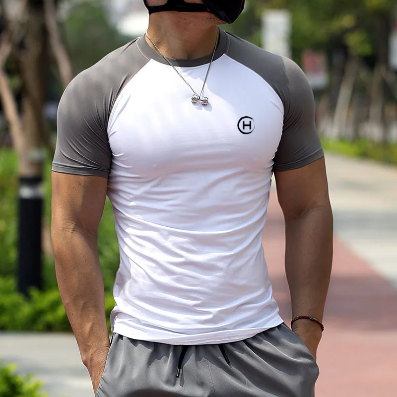 2022 New Brand Men Clothing Gym Tight Cotton T-shirt Mens Fitness T-shirt Homme Gyms T Shirt Men Fitness Summer Tees Tops