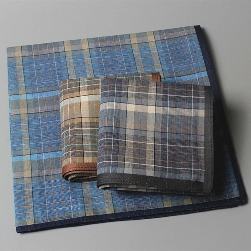 40x40 ซม.ผ้าเช็ดหน้าชายสีสุ่ม Hankies Pocket Lattice Pocket Square Dropsale