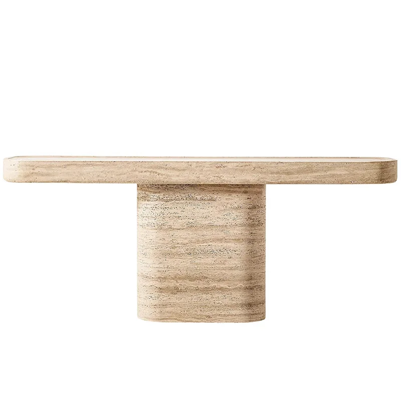 Modern furniture marble, hallway table natural stone, travertine console table