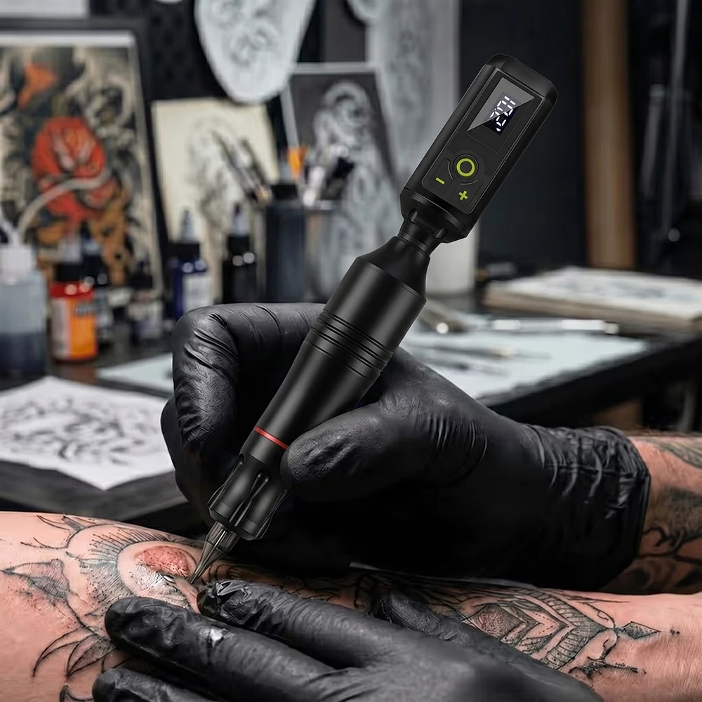 Wireless Tattoo Printer Kit Rotary Tattoo Machine Pen Set with Stencil Machine Mini Wireless Power Supply for Artists Tattoo Kit