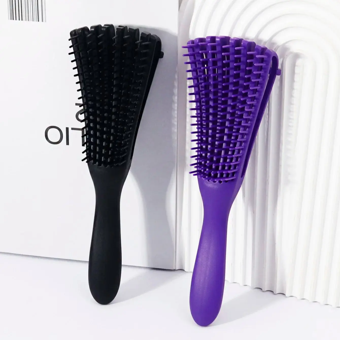 قطعتان من فرشاة تدليك فروة الرأس على شكل الأخطبوط - مضادة للكهرباء الساكنة، تصميم تهوية مجوفة، تمشيط لطيف، خاصة للشعر المستعار الحقيقي #3
