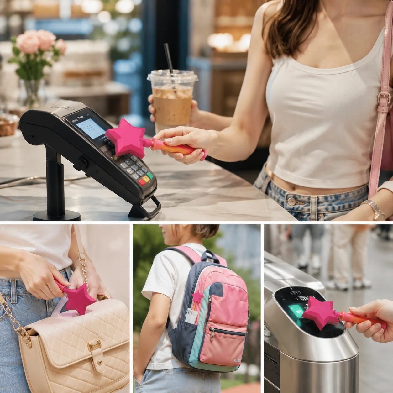 Payment Sleeve 3D Printed Magic Wand Holder Stretchable Lightweight Contactless Tap To Pay Portable Cute Star Outdoor Accessory