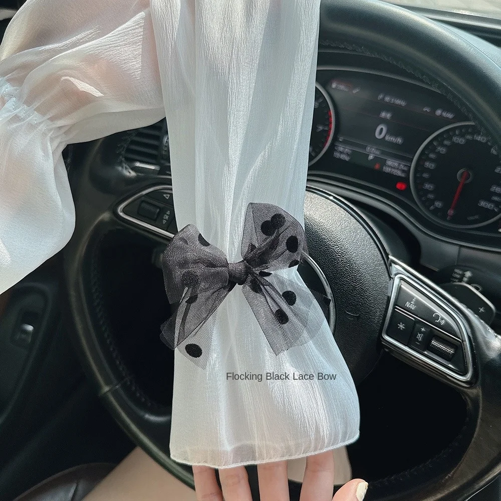 1 Pair New UV Protection Sun Protection Sleeves Breathable Lace Ice Sleeves Loose Light Hand Sleeves Women