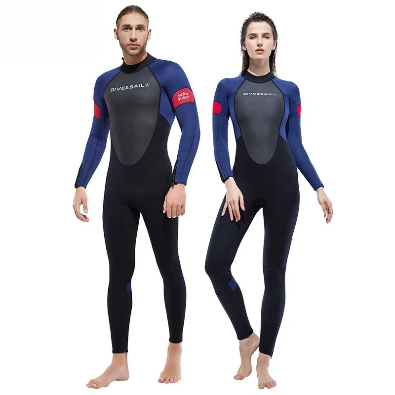 

New wetsuit men's thickened one-piece wetsuit 3MM women's snorkeling surfing jellyfish cold swimsuit