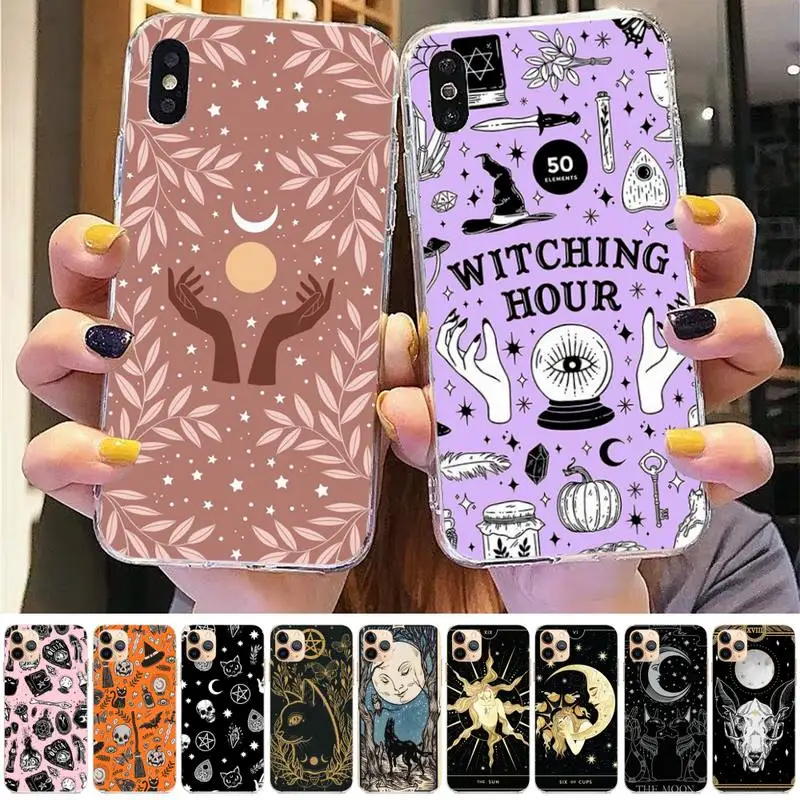 Witches moon Tarot Mystery totem Phone Case for iPhone 11 12 13 mini pro XS MAX 8 7 6 6S Plus X 5S SE 2020 XR cover