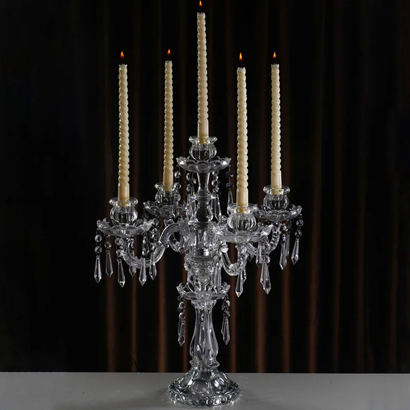 

Candlestick wedding props nine-headed crystal l candlestick western restaurant decoration road guide ornament soft decoration