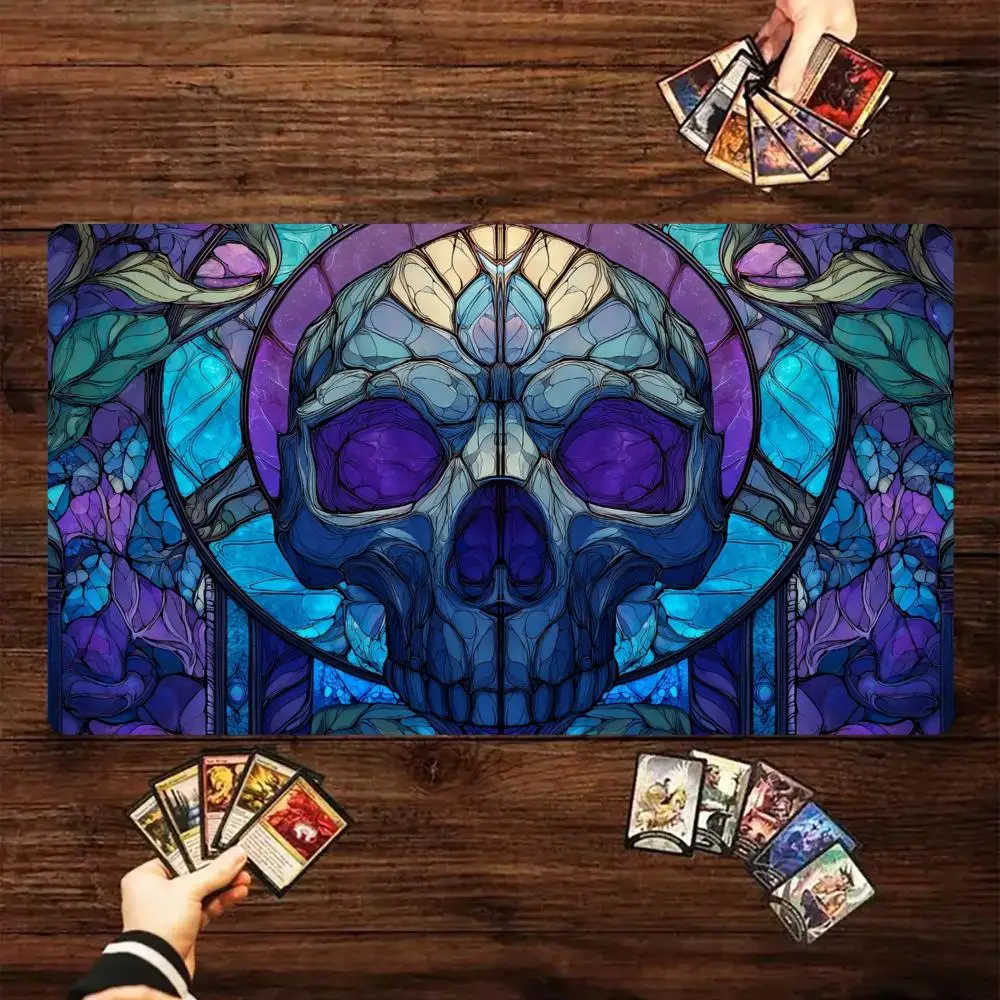 

Загадочное церковное здание с черепом MTG Playmat Magic Card Battle Mat 35X60CM Tapete Magic mtg Нескользящий прочный сшитый край