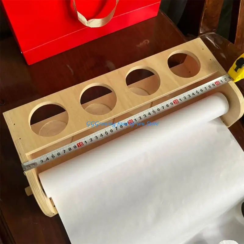 H9EB الخشب الفن ورقة موزع لفة سطح المكتب ورق منظم للرسم الفني للأطفال