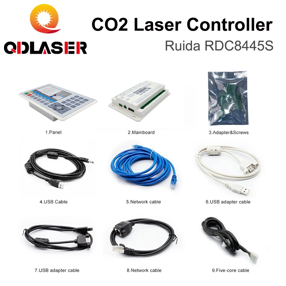 QDLASER Ruida RDC8445 RDC8445S Controller for Co2 Laser Engraving Cutting Machine Upgrade RDC6445G RDC6445S RDC6442 RDC6442G