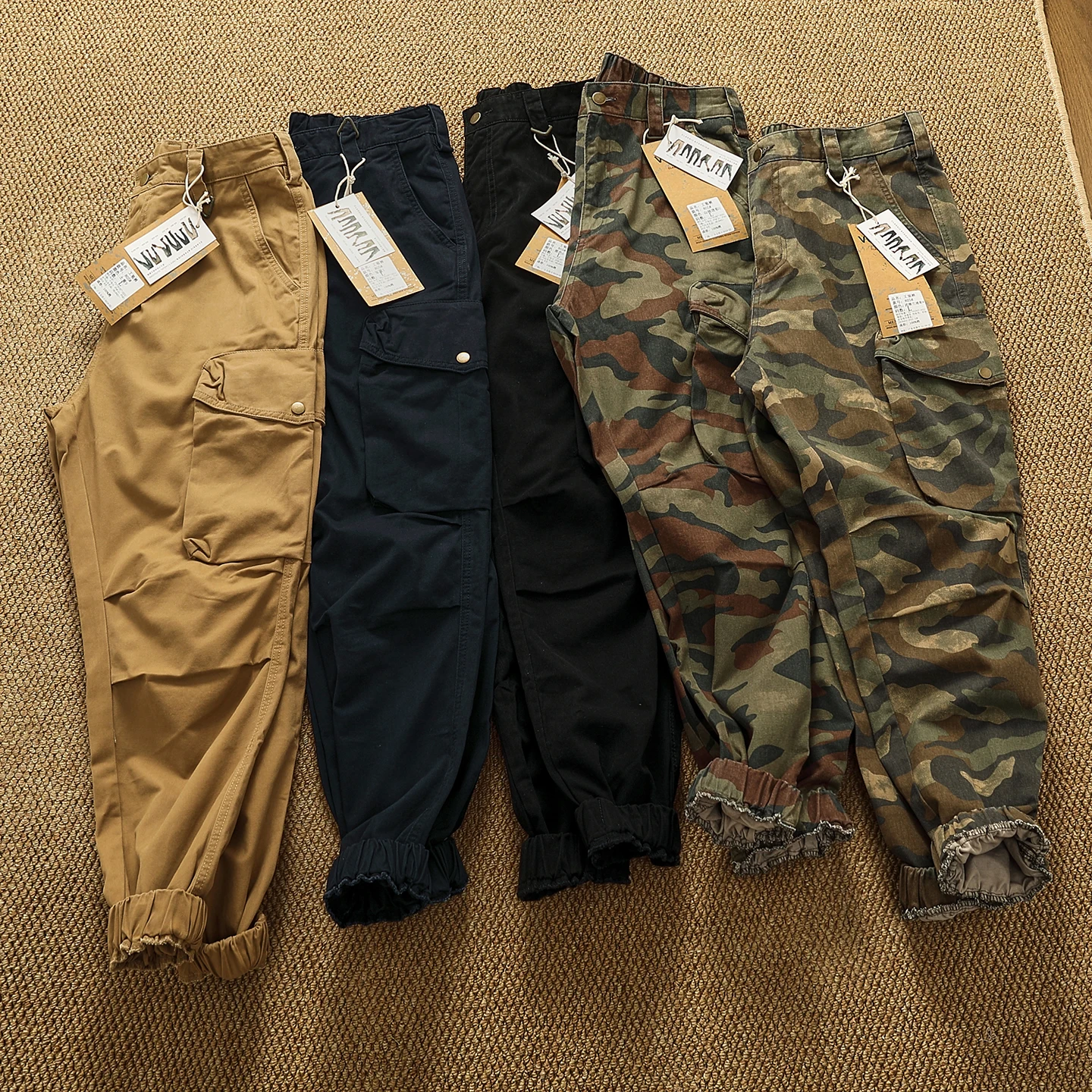 

Autumn new overalls loose leggings trendy brand versatile personality men's casual multi-pocket trousers