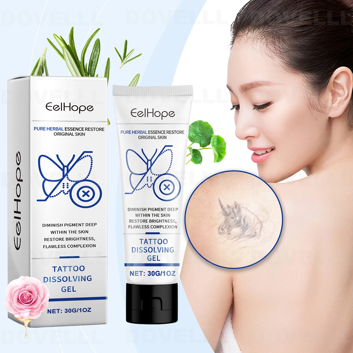 30/60/90 g Tattoo Removal Gel Dissolve Tattoo Repair Skin Moisturizing Painless Deep Cleansing Care gel - Natural fading, quick