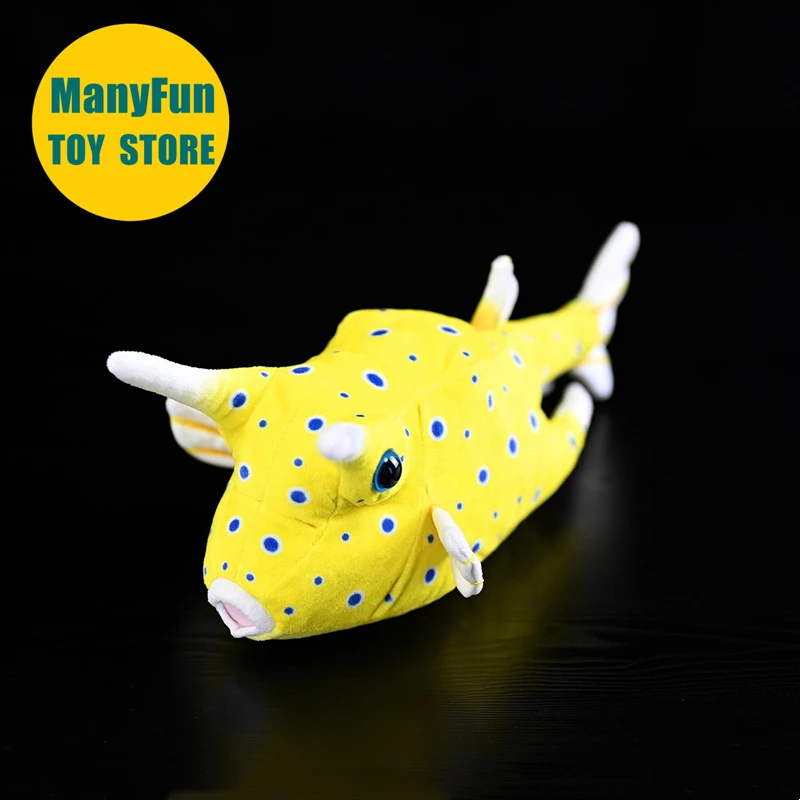 Realistic Horned Boxfish Stuffed Toy Pufferfish Plushie Lifelike Cowfish Plush Animal Blowfish Stuffed Animal Soft Doll Lovers