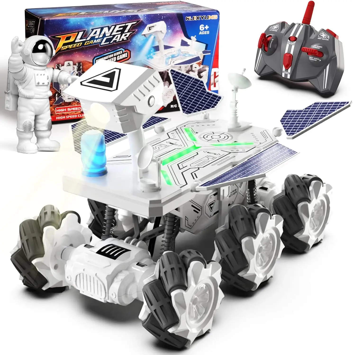 

Remote Control Moon Rover Toy for Kids, 2.4Ghz RC Car with Astronaut Model and Movable Wheels