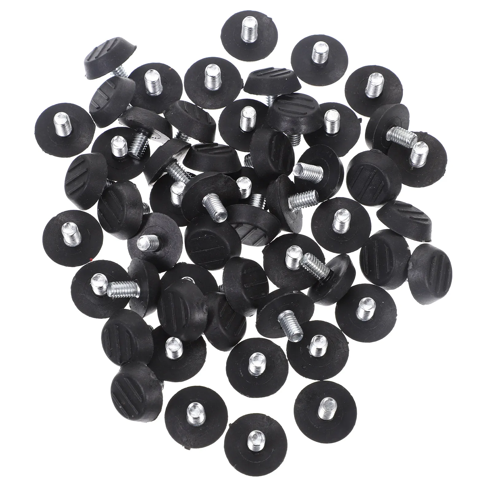 100Pcs Adjustable Furniture Feet Levelers Screw-on Sturdy Plastic Iron Leveling Feet for Tables Chairs Cabinets Patio Dining