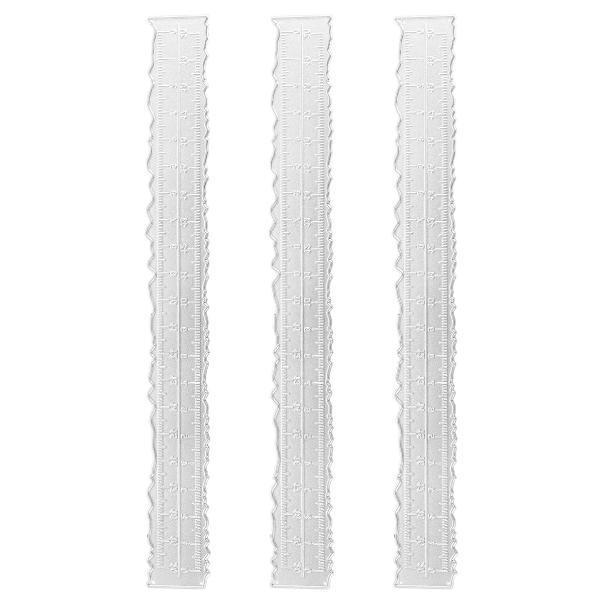 Regla de bordes irregulares de Metal, regla para hacer tarjetas, álbum de recortes, decoración artesanal, herramientas escolares y de oficina, 8,4 pulgadas, 3 unidades