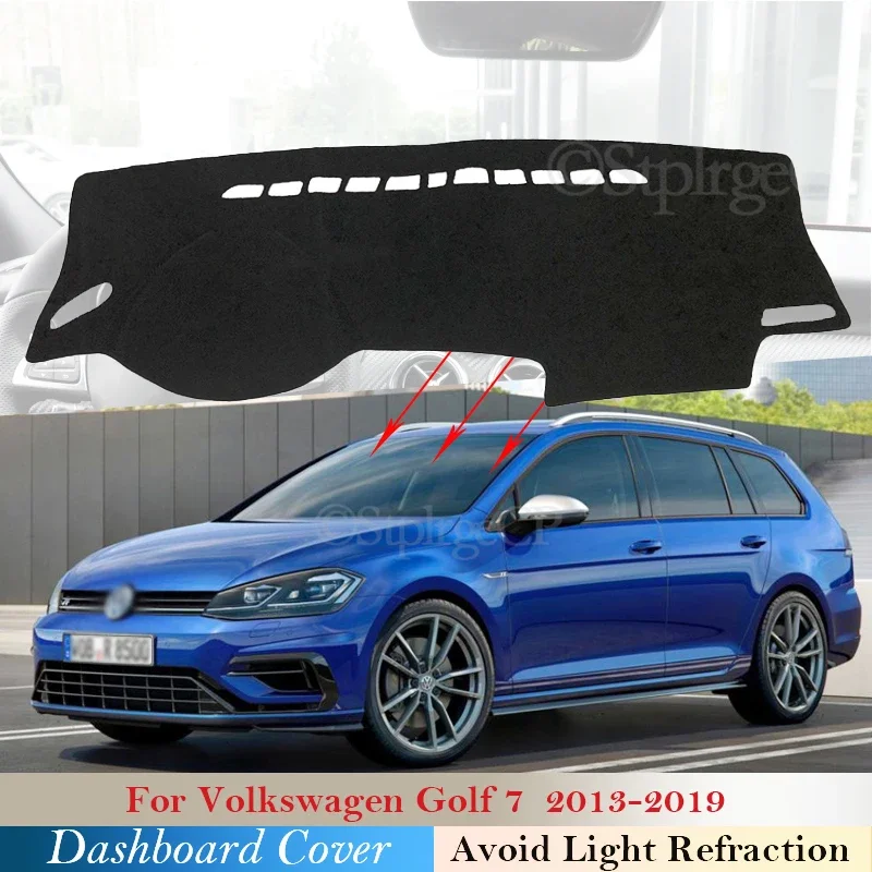 

Для Volkswagen VW Golf 7 MK7 2013 ~ 2019 автомобильный чехол для приборной панели, коврик для приборной панели, коврик для ковра, солнцезащитный козырек, накидка, подушка