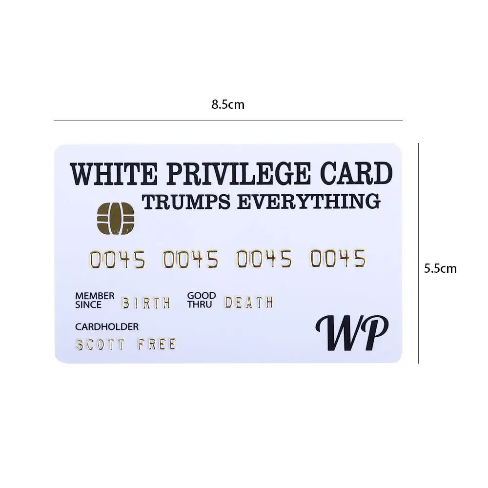 Black White Privilege Card Credit Card Trumps Everything Official Race Card Gag Novelty Wallet Size Collectable Laminated Gift