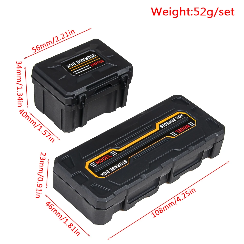 2pcs 플라스틱 수하물 보관 상자 장식 도구 1/10 Rc 크롤러 축 Scx10 90046 Traxxas Trx4 Trx6 Redcat Rgt Yikong Rc4wd