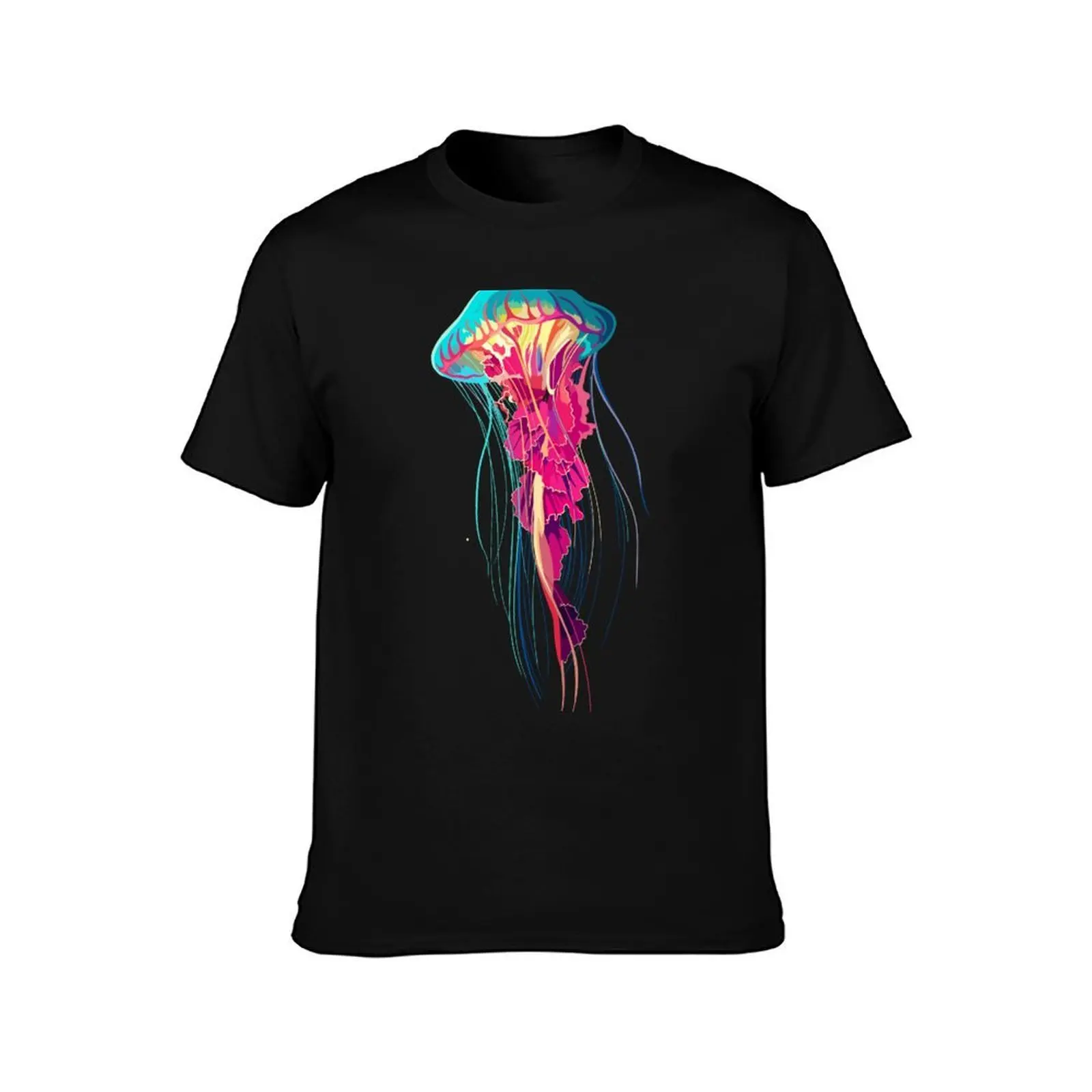 Magnificent Colorful Ocean Jellyfish T-Shirt Work Daily Short Sleeve Top T-Shirt