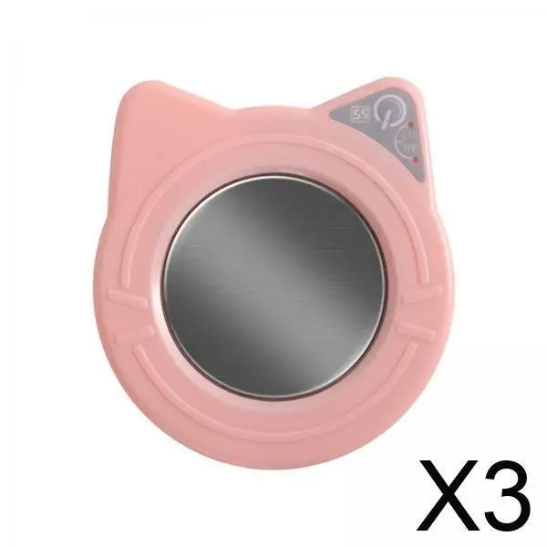 

Electric Mug Heating Pad Pink Cat Shape Beverage Warmer Constant Temperature Cup Coaster for Home Tea Coffee