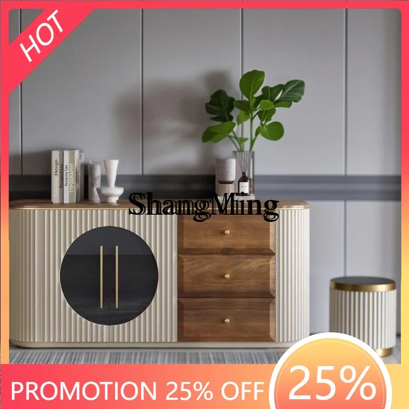 

FG good-looking retro style dining side cabinet bedroom solid wood TV cabinet villa living room high-end decorative locker