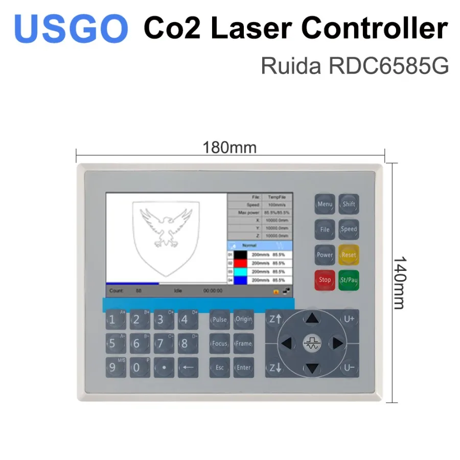 

USGO Ruida RDC6585G Controller 8-axis CO2 motion controller Controller system for CO2 laser engraving and cutting machines