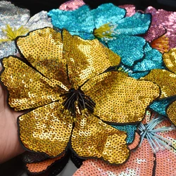 Big Single Layer Handmade Beads Sequins Patch Cloth Decorated With DIY Auxiliary Material Large Repair Hole Applique