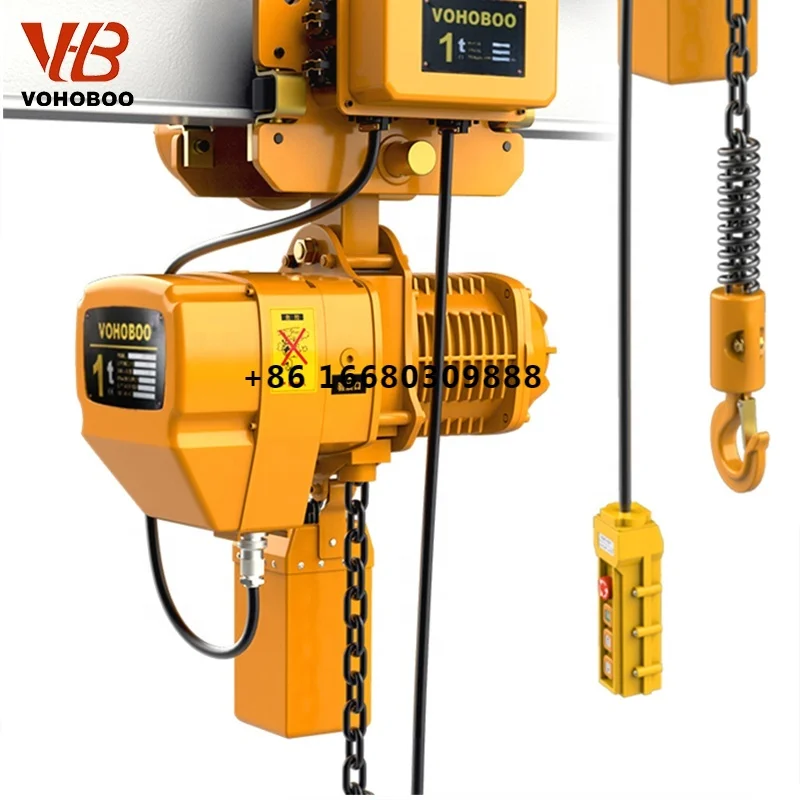 VOHOBOO HHBB Electric Chain Hoist Crane in Stock Brand Hot Selling 1ton 2ton 3ton 5ton 10 Ton 15 Ton 20 Customized Provided