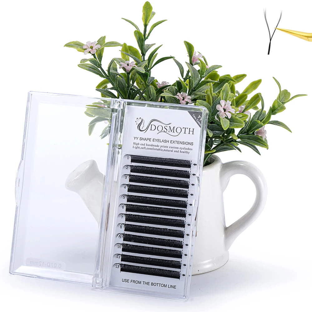 DOMSOTH 0.05/07D YY shaped upgrade Handmade high-end eyelash extensions Natural soft fan Fake eyelashes lashes