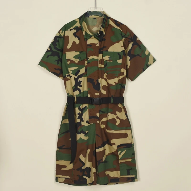 Costume di scena Hip Hop Jazz Street Dance Outfit Uomo Ragazzi Camouflage Manica corta Tuta Tuta Ballerino Performance Wear 3309