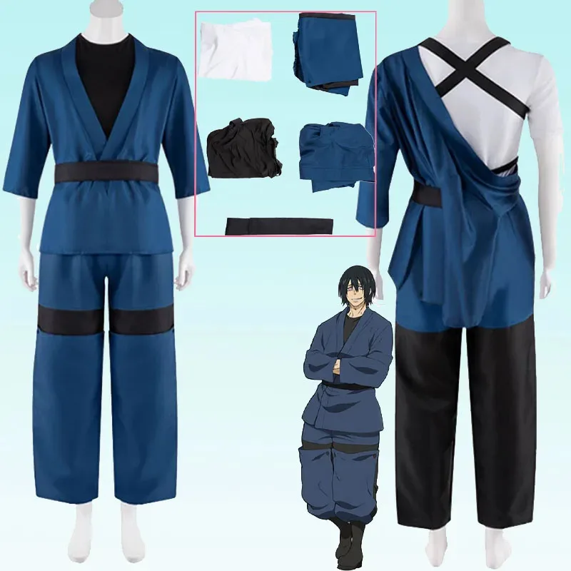 CyAnime A Young Master Cosplay Shinmon Benimaru Cosplay Costume Man Blue Kimono Wig Suit Halloween Party Uniform Outfit for Men