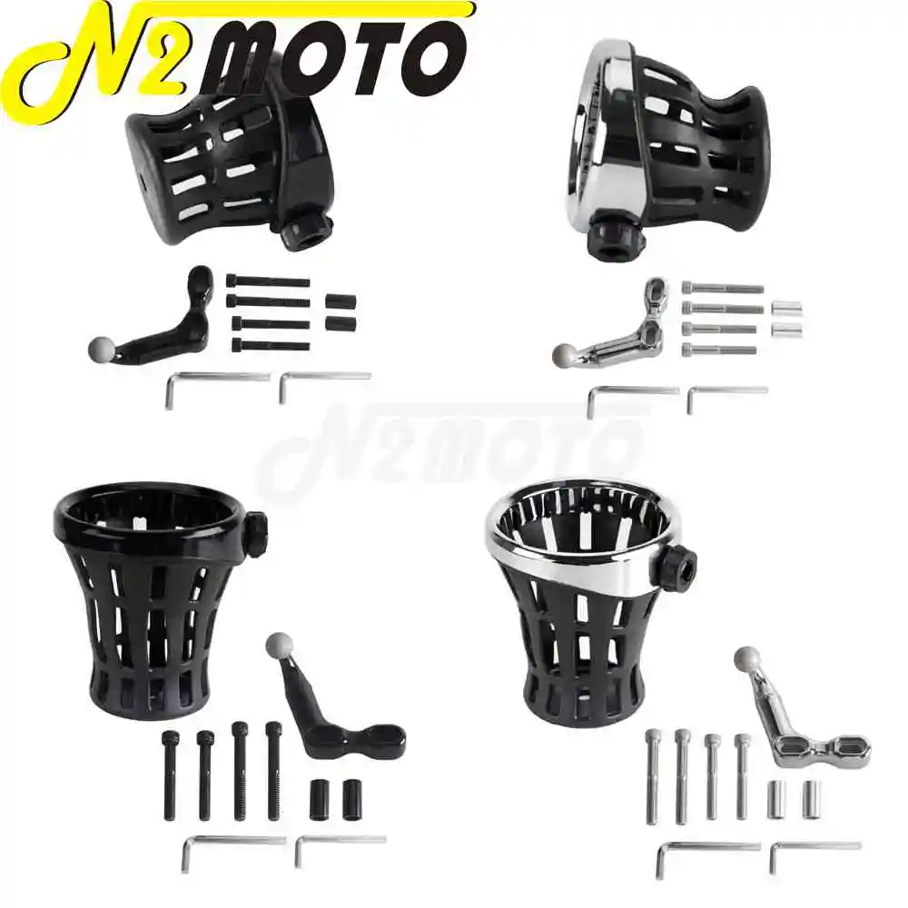 For Harley RH975 BMW R Nine T Yamaha Suzuki Boulevard M/C50 C90 M109 Honda GL1800 Gold Wing Small Large Cup Drink Holder Bracket