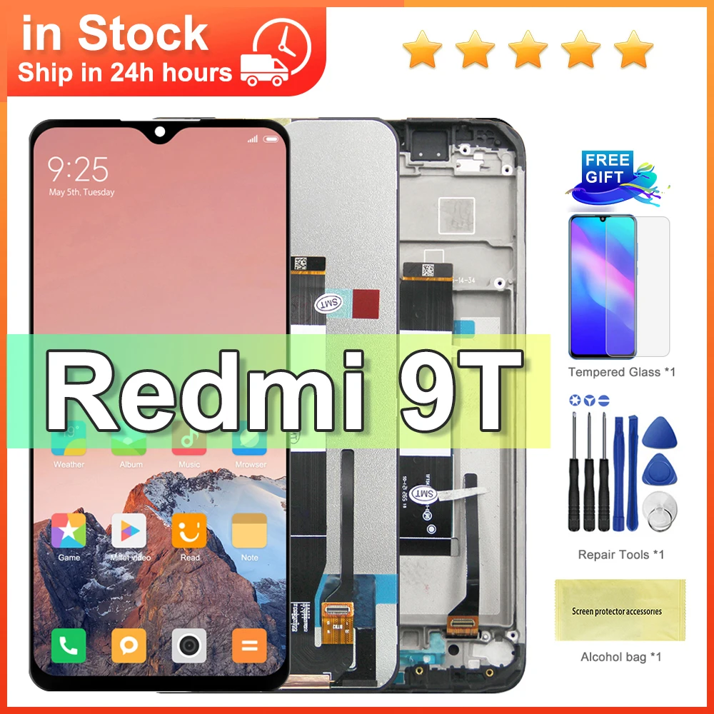 6.53\'\' Display Replacement For Xiaomi Redmi 9T LCD Touch Screen Digitizer Assembly For Redmi 9T J19S M2010J19SG Model