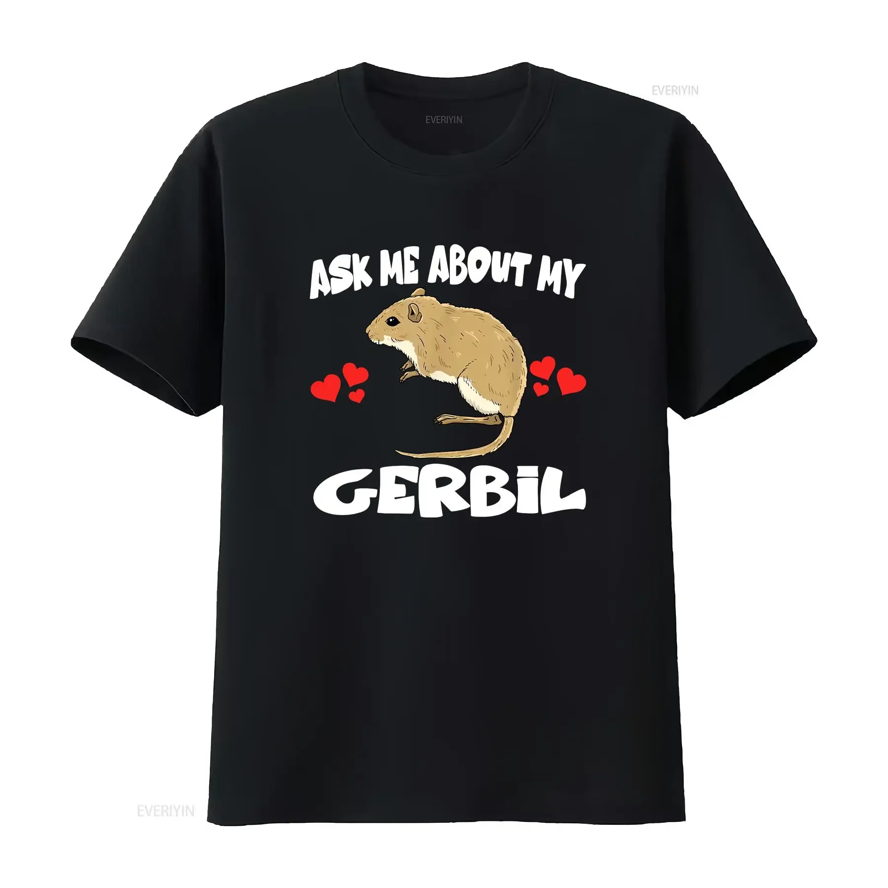 Ask Me About My Gerbil Pet T Shirt  vintage Washed Stylish Breathable Versatile designer clothes Casual Unisex streetwear homme