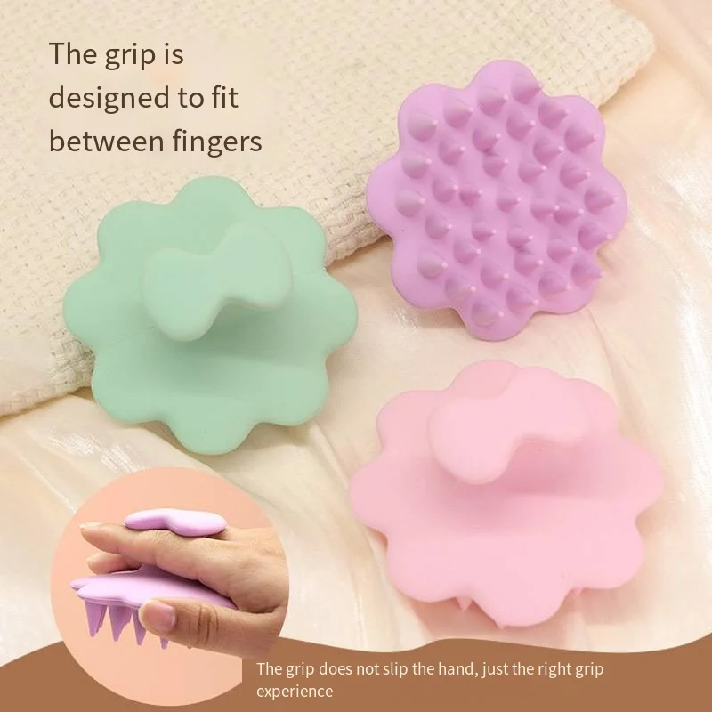 Flower Shape Silicone Shampoo Brush Scalp Massage Comb Head Massager Hair Washing Bath Shower Brush Hair Care Tool