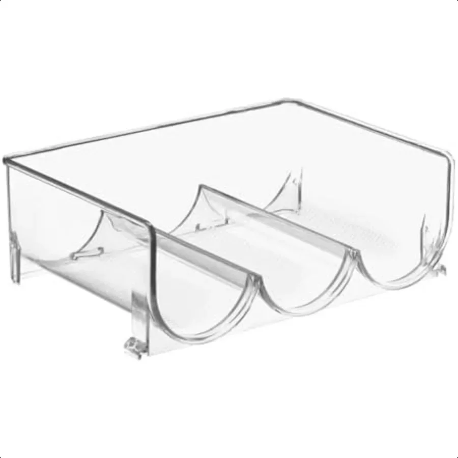 

Stackable Plastic 3 Bottle Refrigerator Wine Rack Kitchen Storage Organizer Holder for Storing Champagne Wine and Water Bottles