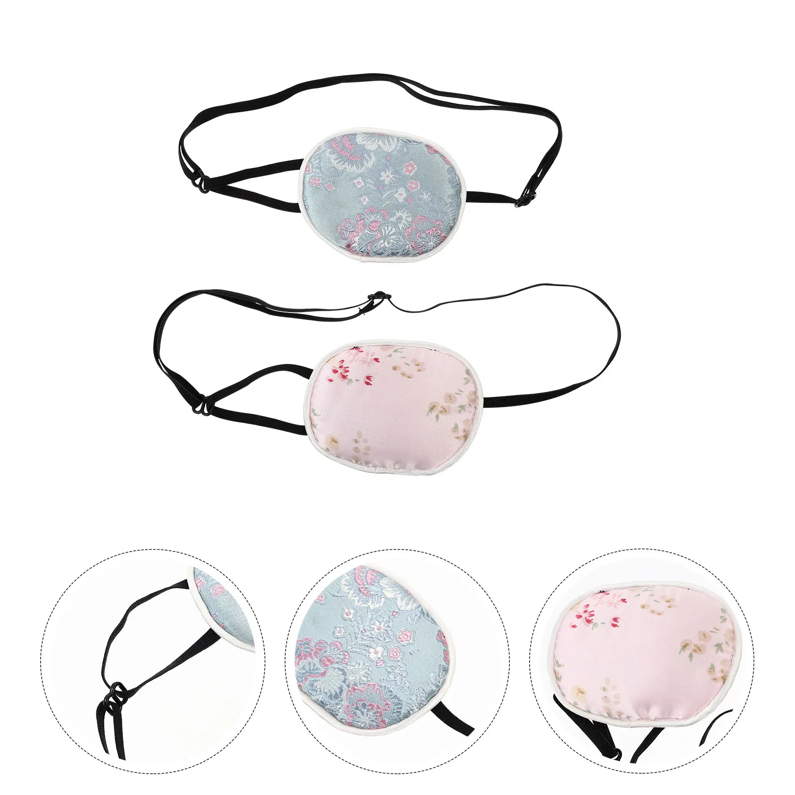 2pcs Silk Patches Adjustable Amblyopia Strabismus Cover Comfortable One Eye Patch For s Breathable Light Blocking Reusable