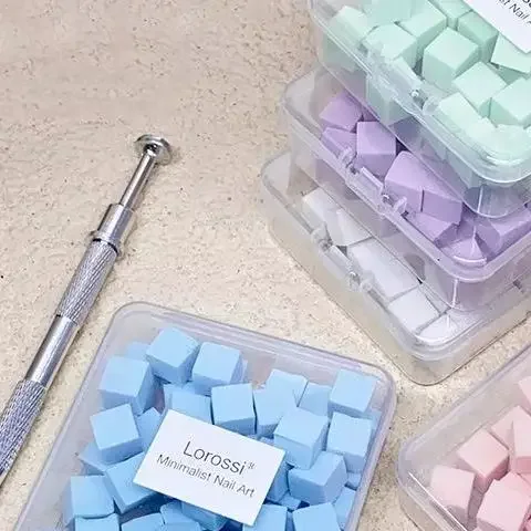 50 pçs esponja gradiente arte do prego stamper ferramentas gel polonês cor gradiente escova glitter pó pontilhado caneta para acessórios de manicure