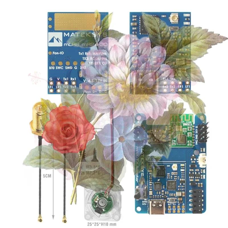 

MATEK MATEKSYS MR24-30-TX MLRS MAVLINK 2,4 ГГц TX МОДУЛЬ KIT 2,4G LoRa 30 дБм RF Power для RC FPV дронов дальнего действия