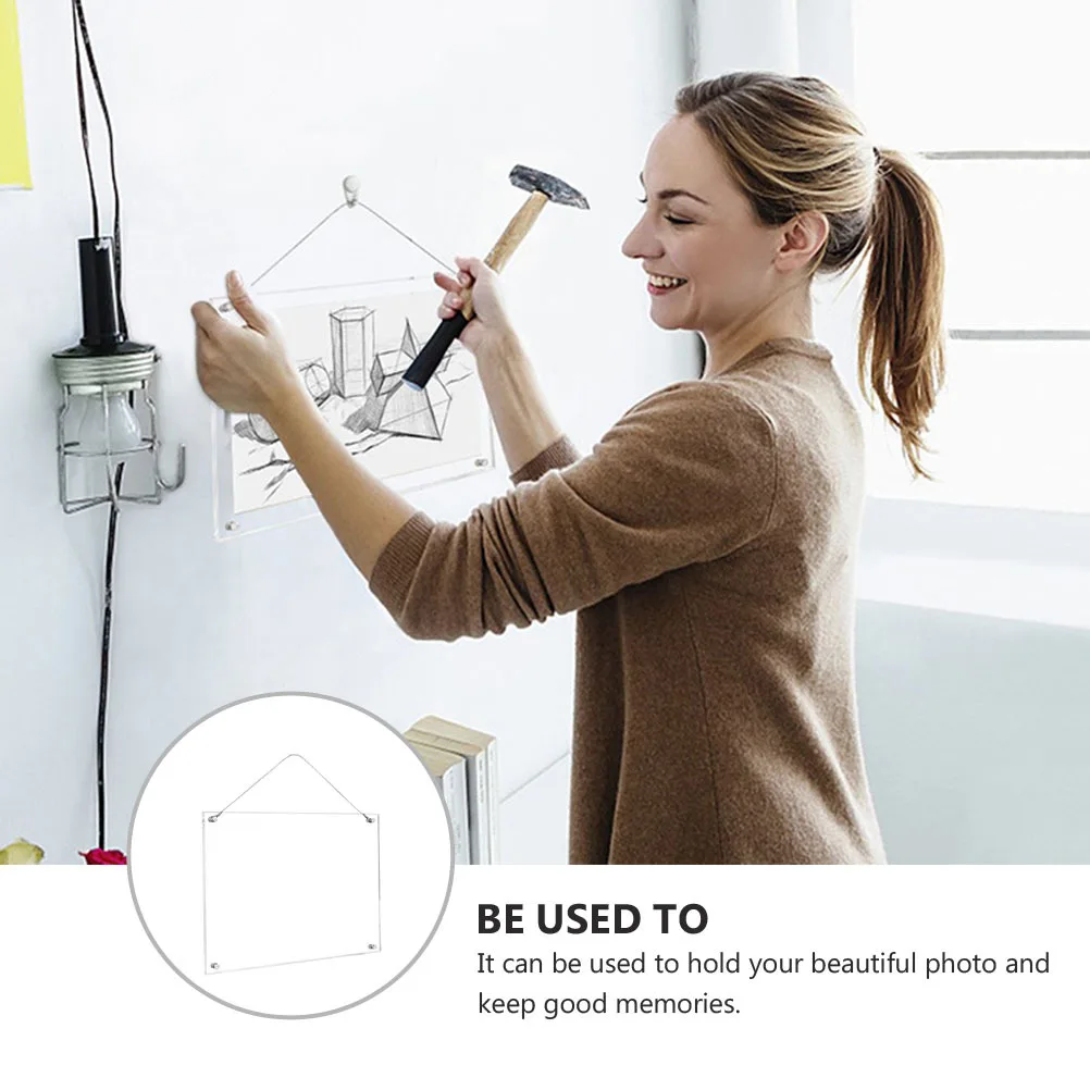 

A4 Acrylic Photo Frame Hanging Wall nament Eco Friendly Material Compact Design Modern Home Decor Gift Idea