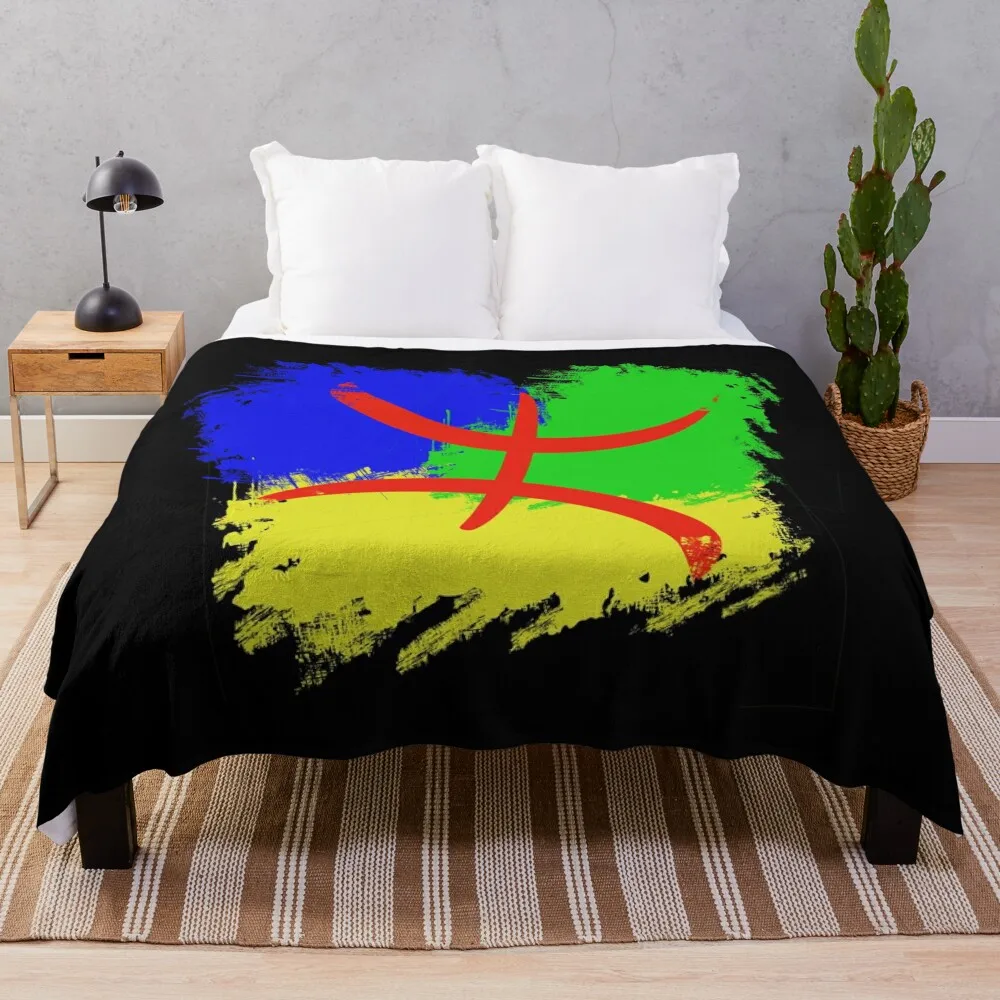 

Berber Flag, Amazigh Flag Throw Blanket Giant Sofa For Decorative Sofa bed plaid Blankets Sofas Of Decoration Blankets