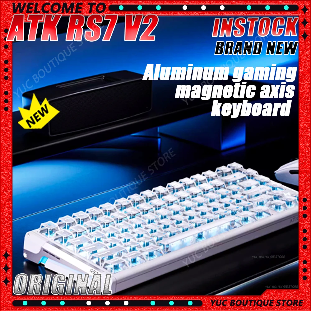 

НОВАЯ проводная игровая клавиатура ATK RS7 V2, магнитный переключатель, частота заката 8K, алюминиевый сплав, горячая замена, клавиатура верхней/ядерной гибкой структуры