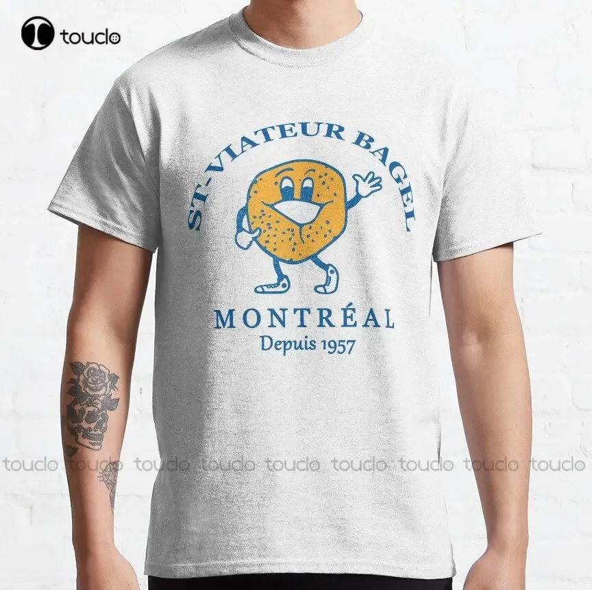 Bagels Are Booming St Viateur Bagel Montreal Depuis 1957 Classic T-Shirt Custom Aldult Teen Unisex Digital Printing Tee Shirts