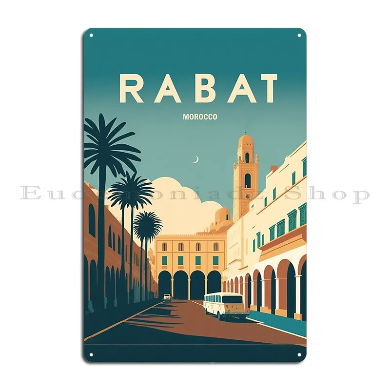 Rabat Morocco Vintage Travel Poster Metal Plaque Garage Retro Designing Classic Customized Tin Sign Poster