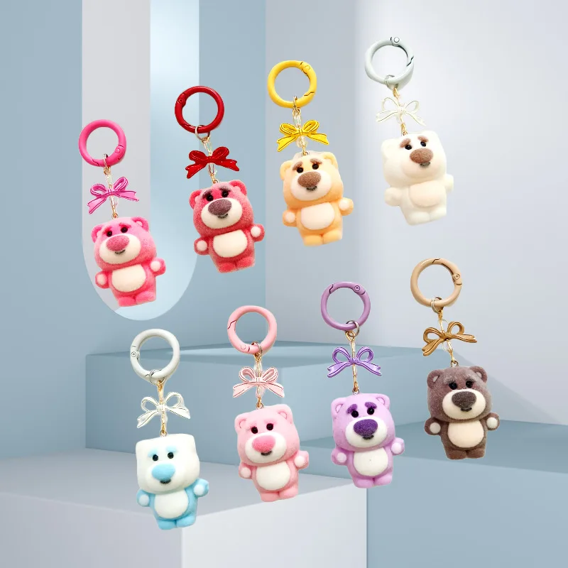 1PCS سلسلة مفاتيح على شكل فيونكة على شكل تمثال كرتوني، سلسلة مفاتيح للسيارة، قلادة حقيبة الهاتف المحمول