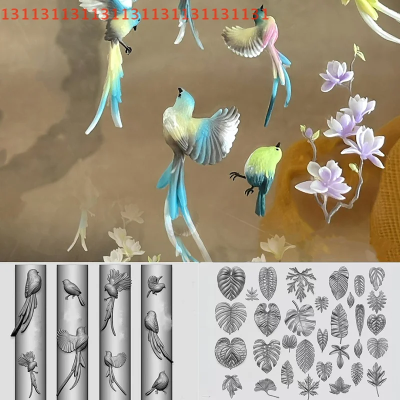 لتقوم بها بنفسك قالب نحت شفاف للتقليم الديكور سيليكون مسمار الفن قالب الشريط القوس أحذية الباليه ورقة الطيور تصميم أداة #6