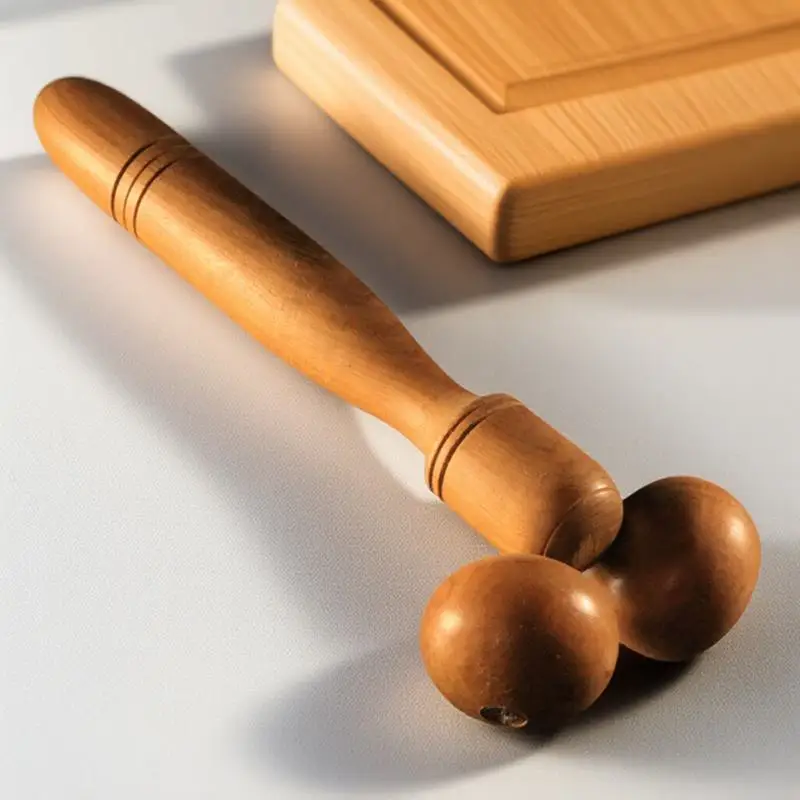 أسطوانة تدليك خشبية لاسترخاء الجسم بالكامل وتخفيف آلام الأنسجة العميقة وعصي تدليك للرقبة والكتف والساقين الخلفية #6