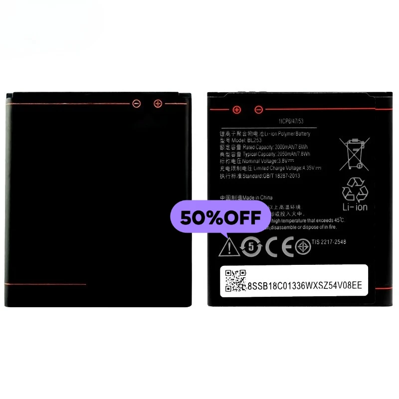 BL253 para Lenovo A1000/A2010/A2010-a Batería para teléfono móvil de alta calidad y alta capacidad reemplazo Grado A con herramientas 2